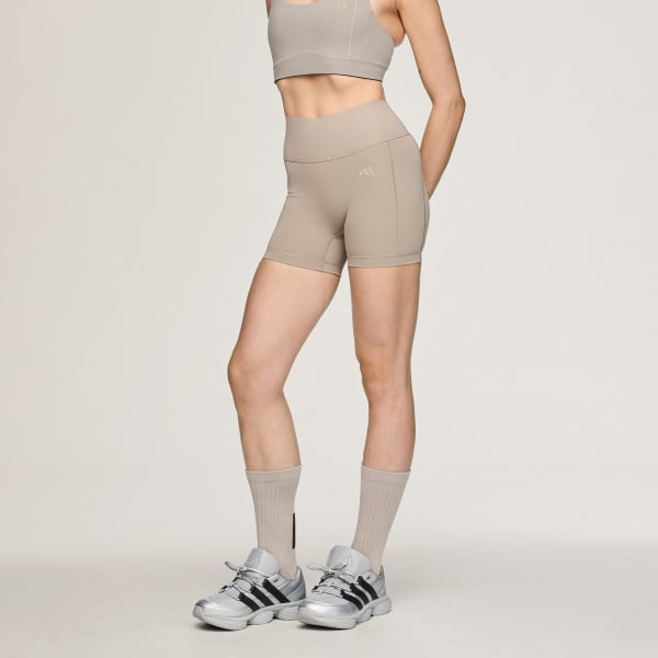 Beige Legging de training court Optime adidas x entire studios