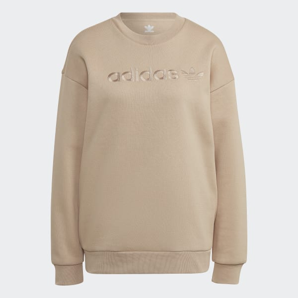 adidas Boyfriend Crew Sweatshirt Beige adidas New Zealand