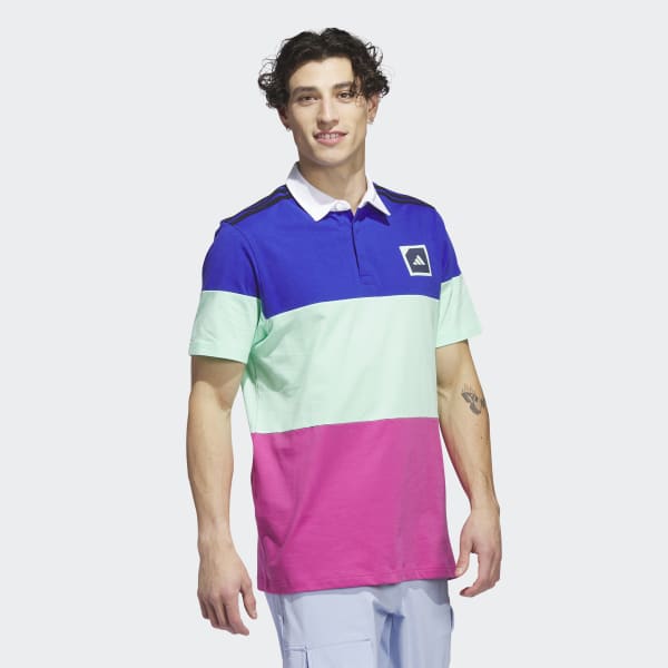 Blue Adicross Block Golf Polo Shirt