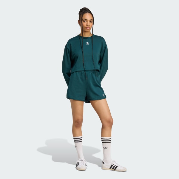 สีเขียว เสื้อแขนยาว Essentials Winterized Wide Rib