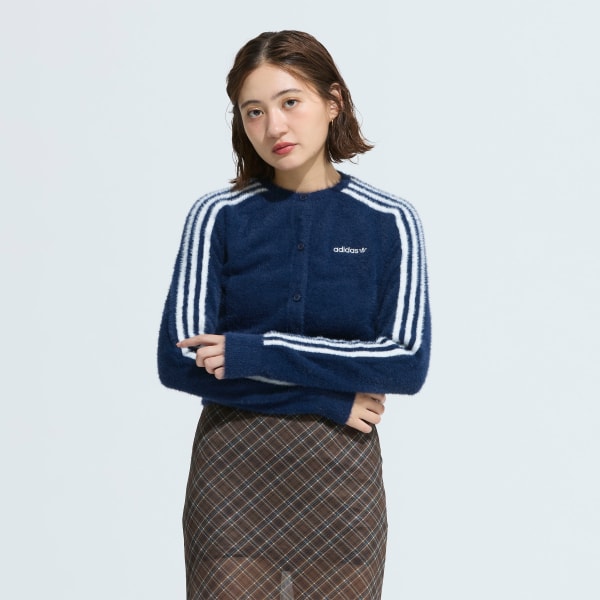 アディダス フラッフィー ニットカーディガン - ブルー | アディダス