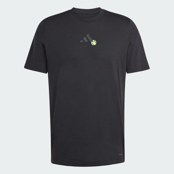 adidas Tennis Jeu Graphic Tee - Black | Free Shipping with