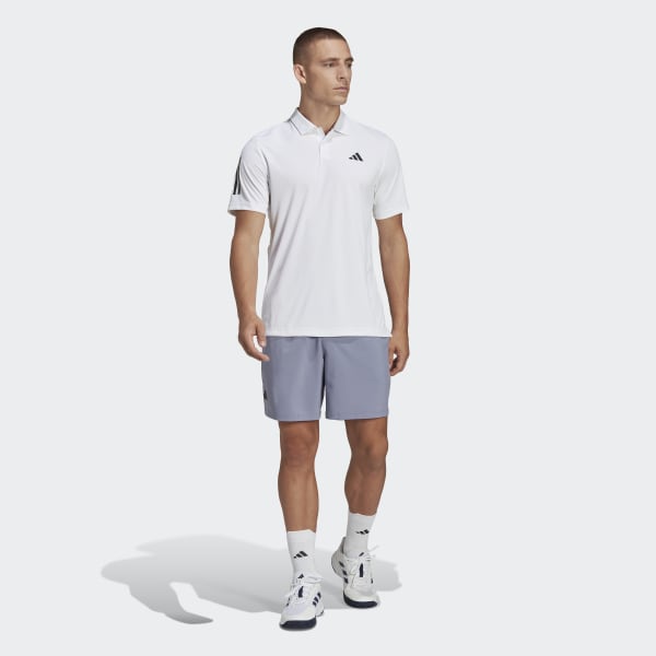 Weiss Club 3-Streifen Tennis Poloshirt