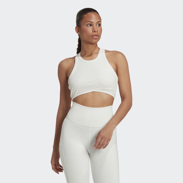 adidas Yoga Studio Wrapped Rib Tank Top - White | Women's Yoga | adidas US