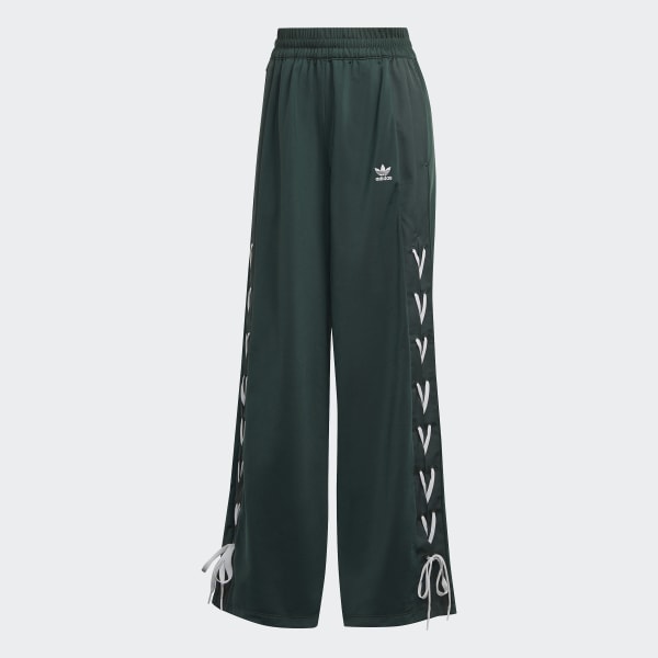 adidas Originals laced up track pants in dark green