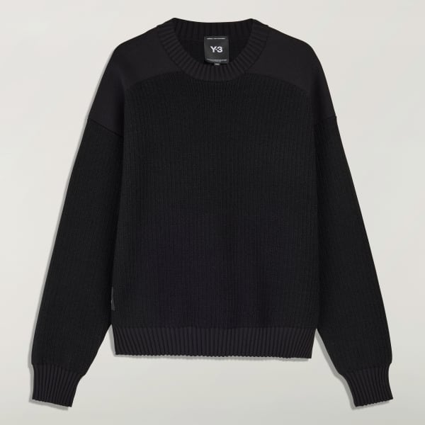 adidas Y-3 UT Knit Crew Sweater - Black | Free Shipping with