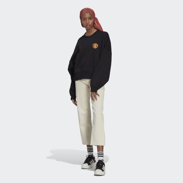 Negro Sudadera Essentials Trefoil Manchester United