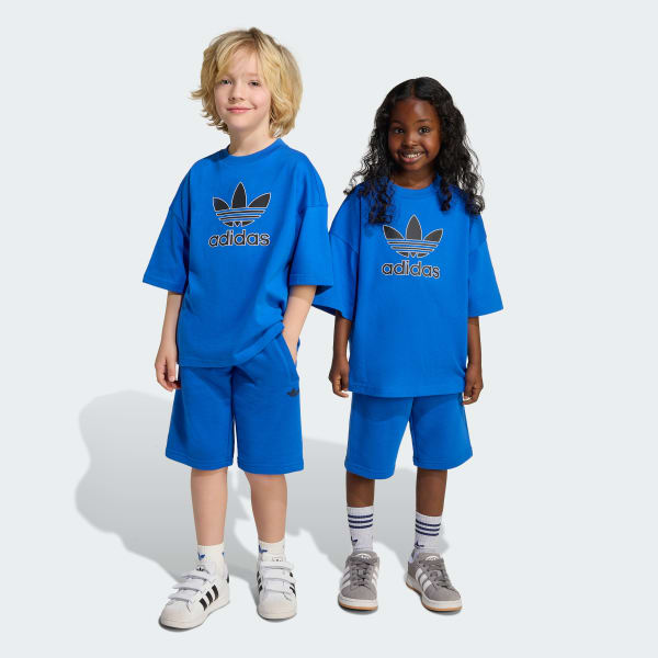 Niebieski Short Tee Set Big Logo Execution Kids