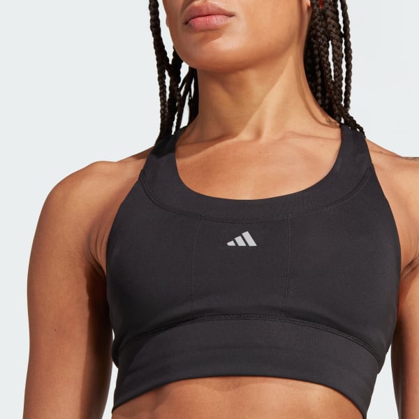 adidas Women's Running Medium Support Pocket Bra, Black, X-Large A-C at   Women's Clothing store