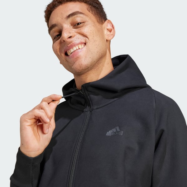 adidas Z.N.E. Winterized Full Zip Hooded Track Jacket Black
