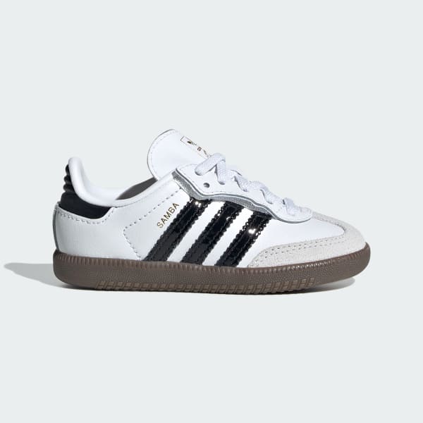 White Samba OG Comfort Closure Elastic Lace Shoes Kids