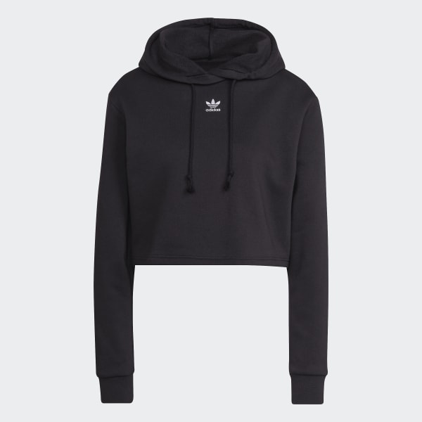 Schwarz adicolor Essentials Crop Fleece Hoodie DVL69