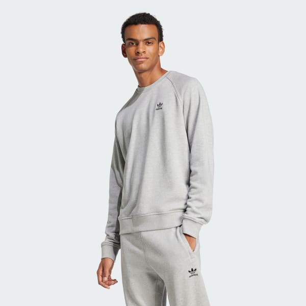 Grey Trefoil Essentials French Terry Crew Sweatshirt