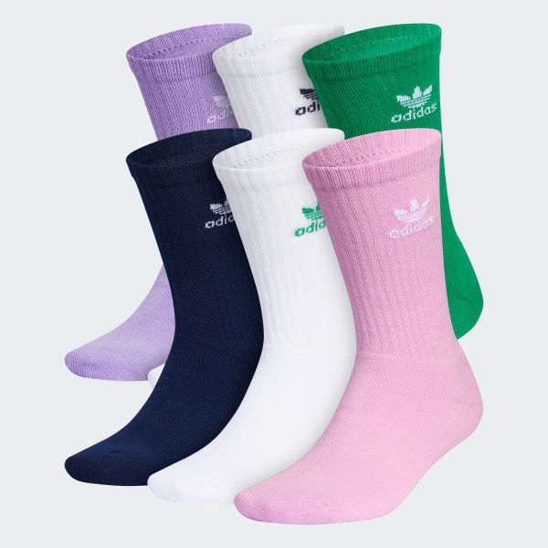 adidas Men's Lifestyle Trefoil Crew Socks 6 Pairs - Green | Free ...