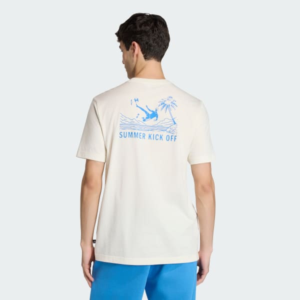 White SUMMER SLIDES SPORT GRAPHIC T-SHIRT