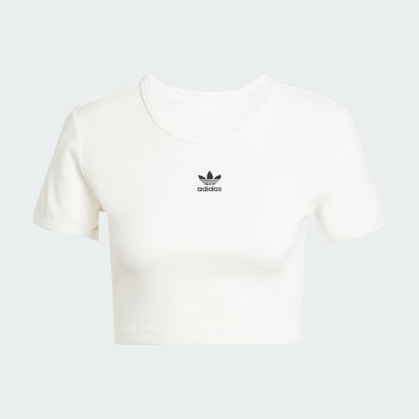 White Essentials Ribbed Tee