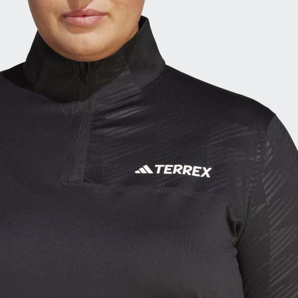 Sort Terrex Multi Half-Zip Long Sleeve Plus Size T-shirt