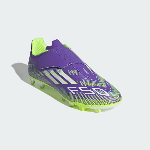 Morado Zapatos de fútbol Club F50 cierre por contacto firmes/multiterreno niños