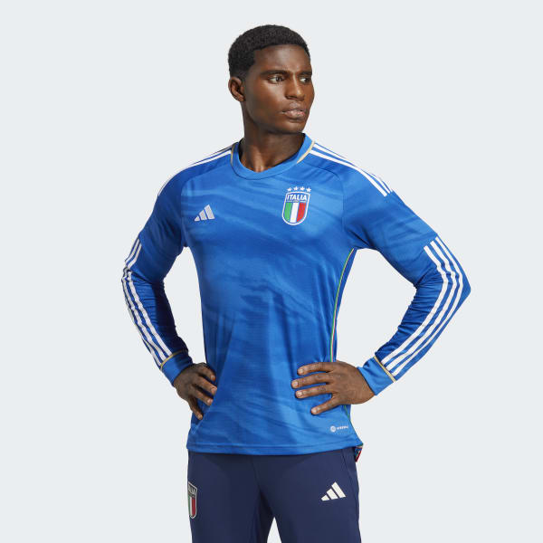 Italy No11 Immobile Blue Home Long Sleeves Soccer Country Jersey