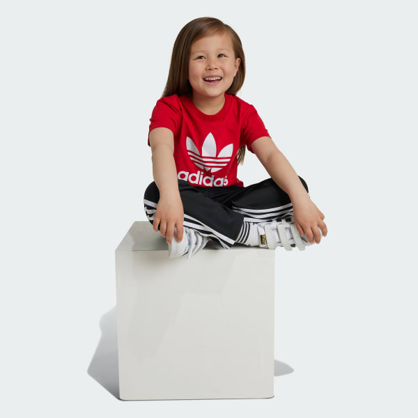 Czerwony Koszulka Adicolor Trefoil Kids