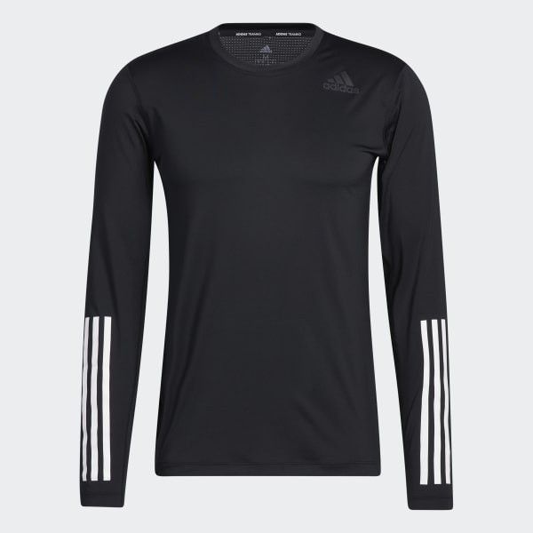 Black Techfit 3-Stripes Fitted Long Sleeve Top 24773
