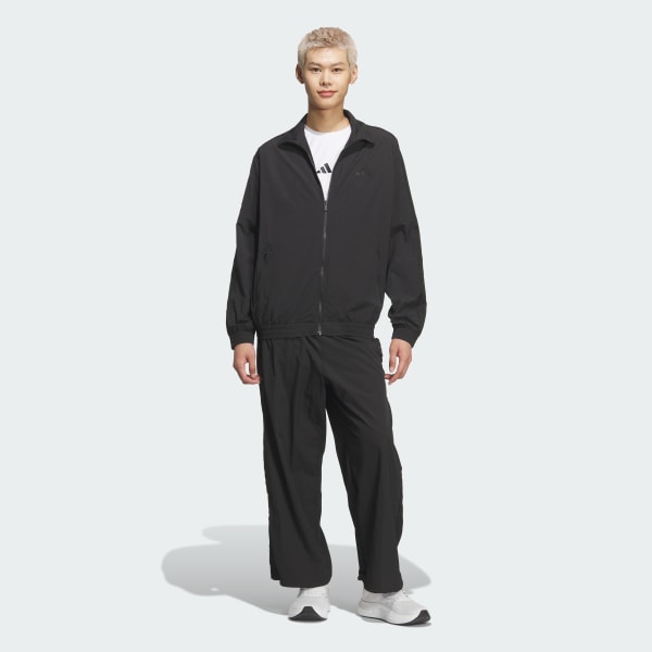 ブラック 軽パン ウーブントラックトップ