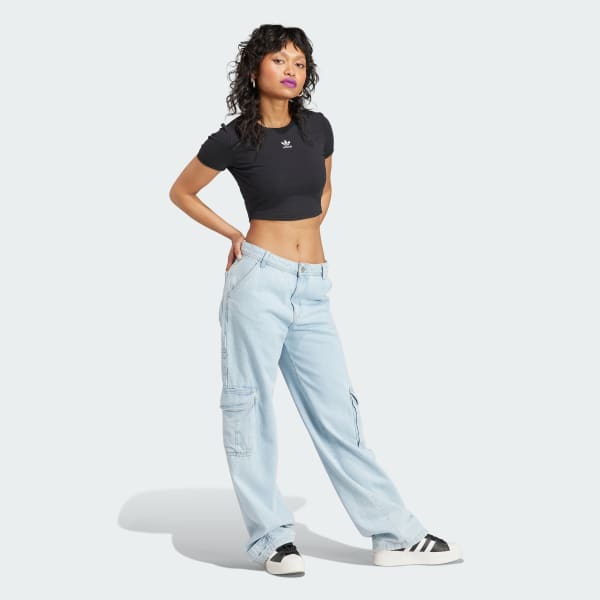 Black Essentials Rib Tee