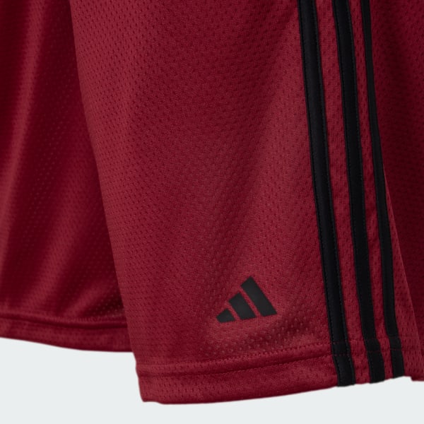 Borgonha Shorts Malha adidas Três Listras AEROREADY