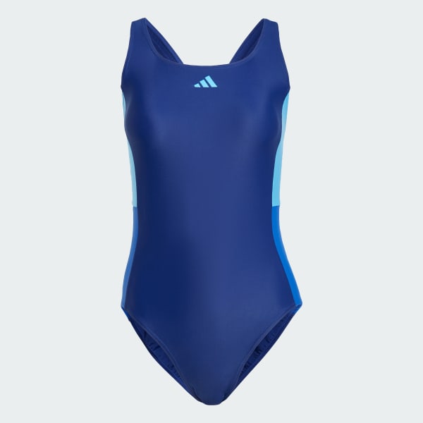 Blue Colourblock Swimsuit
