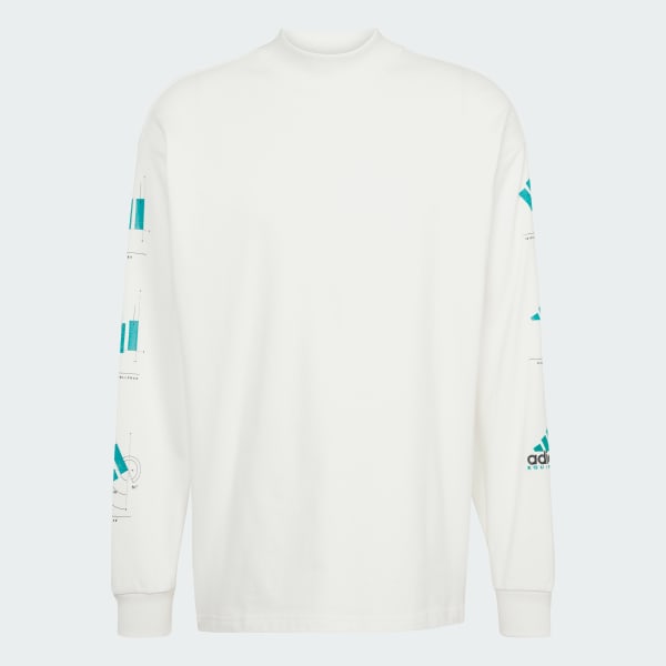 adidas Equipment Long Sleeve Graphic Tee - White | Free