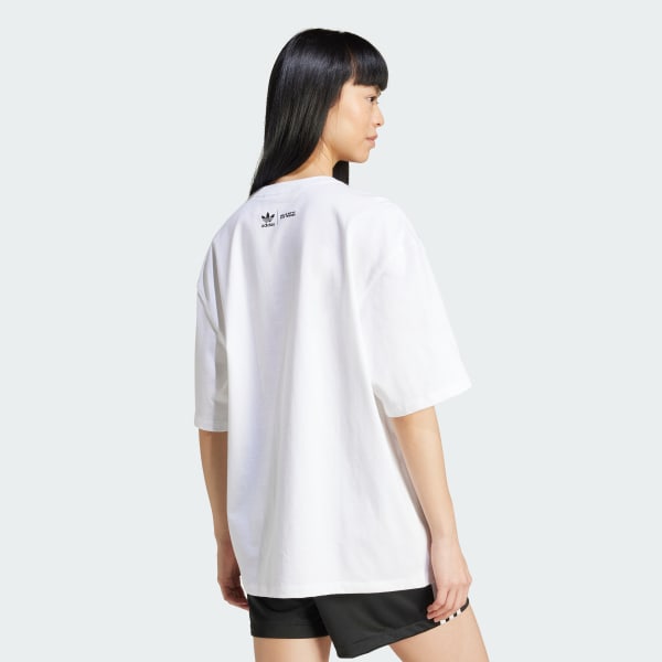 Branco Camiseta Oversize adidas Originals x Hello Kitty Kuromi