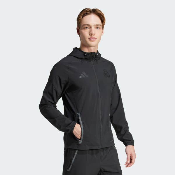 Sort Real Madrid Tiro 25 Competition Vis Tech rejsejakke
