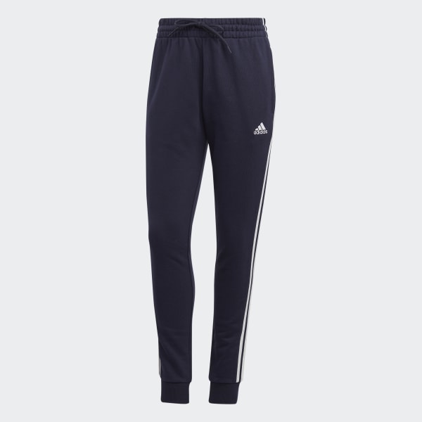 Blue Essentials 3-Stripes French Terry Cuffed Pants
