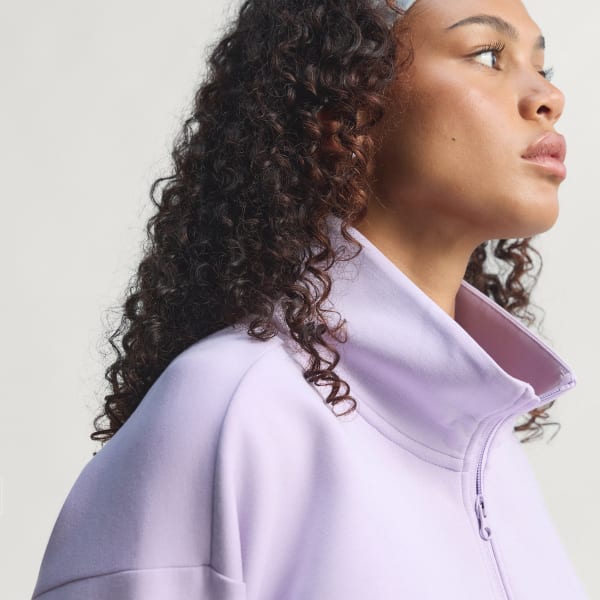 สีม่วง เสื้อทรงหลวมซิปยาวเต็มตัว Soft Lux