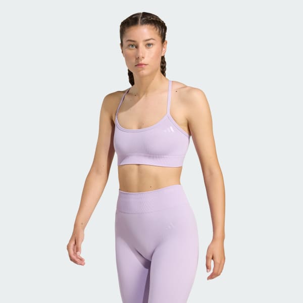 Morado Top deportivo Essentials Tejido de Entrenamiento Soporte Ligero