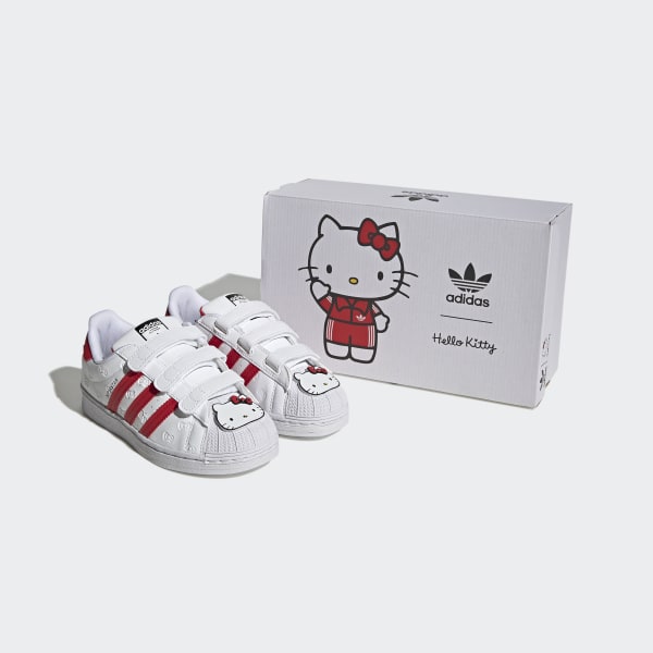 Bialy Hello Kitty Superstar Shoes