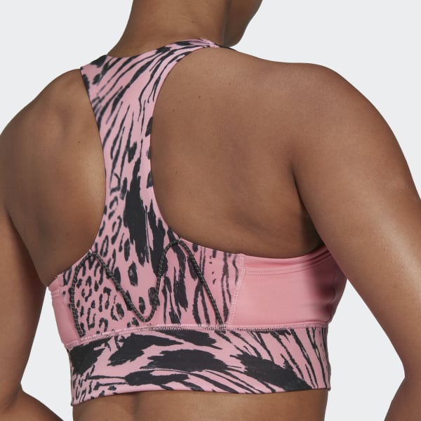 adidas Running Medium Support Print Bra - Pink