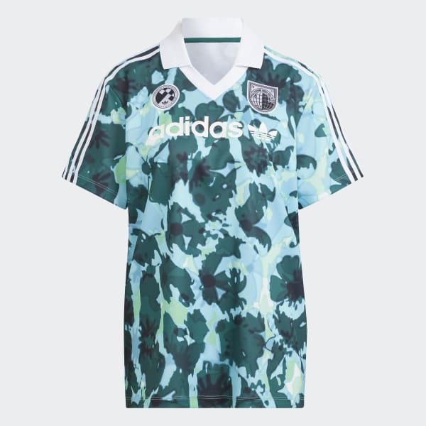 adidas Allover Print Short Sleeve Jersey Green adidas Thailand