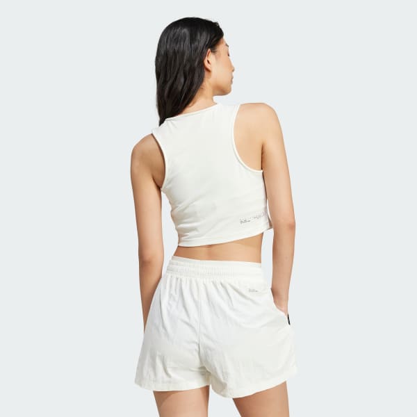 Adidas crop tank white hot sale