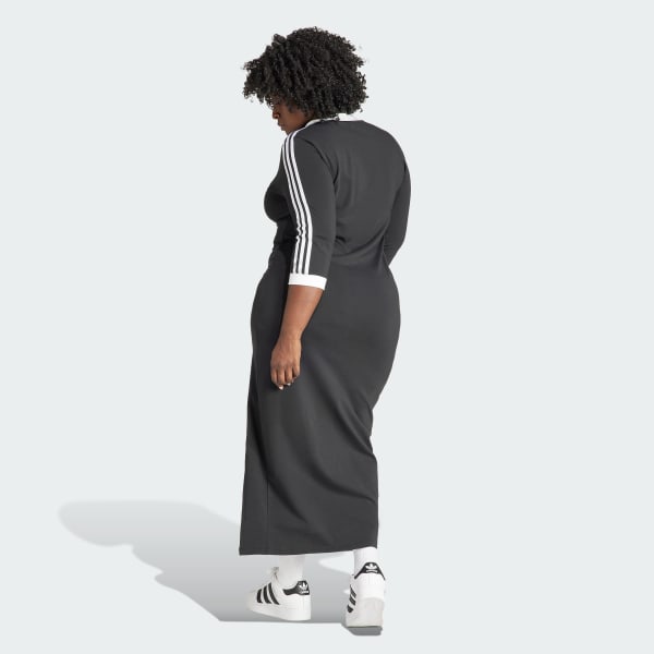 adidas Adicolor Classics 3-Stripes V-Neck Maxi Dress (Plus Size) - Black |  Women's Lifestyle | adidas US