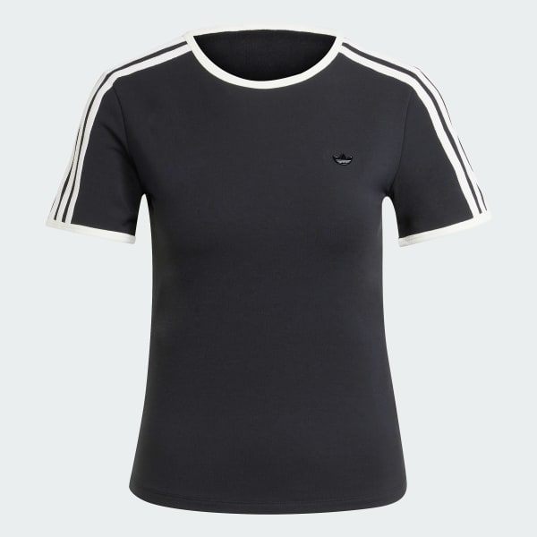 Negro Camiseta Cali adidas Originals Premium 3 Rayas