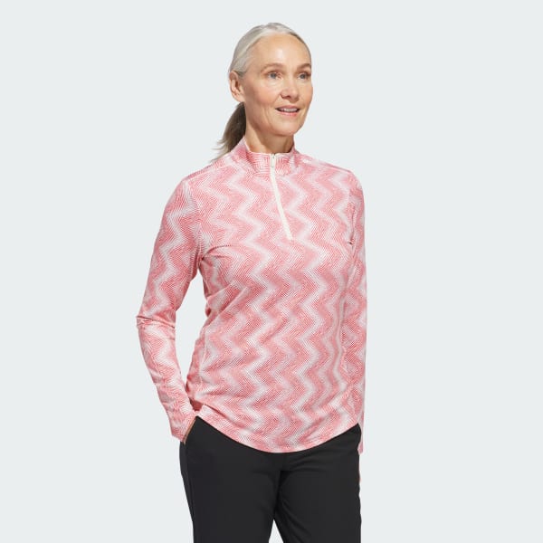 adidas Ultimate365 Printed Quarter-Zip Mock - Red | Free