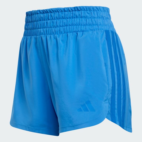 Bleu Short d'entraînement taille haute toile Pacer