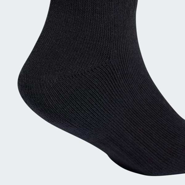 Black 3줄무늬 쿠션 스포츠웨어 크루 양말 3켤레 팩