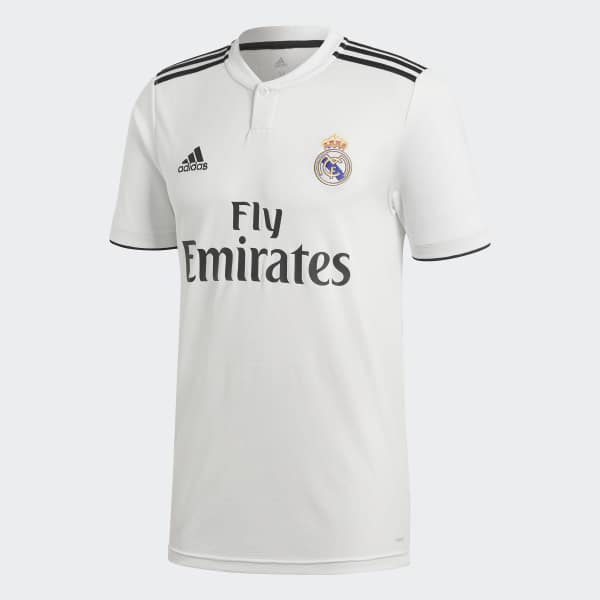 Camiseta de la primera equipación del Real Madrid blanca y negra para  hombre | adidas España