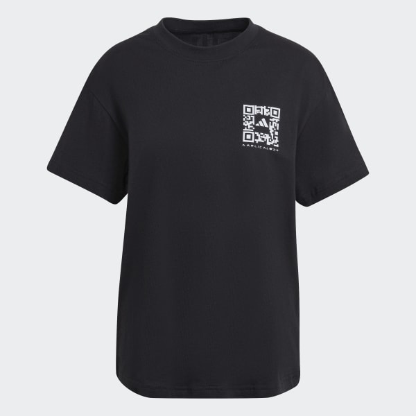Schwarz adidas x Karlie Kloss Crop T-Shirt LCB89
