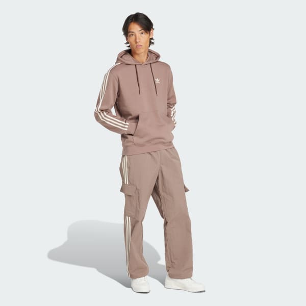 Marron Sweat-shirt à capuche à 3 bandes Adicolor Classics