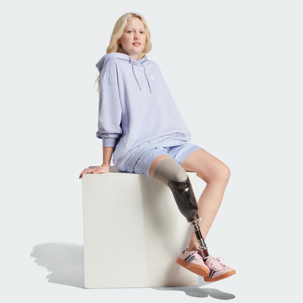 Roxo Moletom Capuz Oversize Trefoil