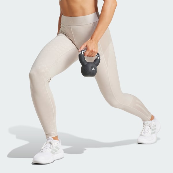 Beige Leggings Hyperglam Full-Length Emboss