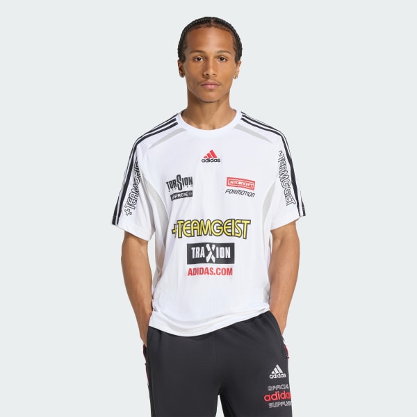 adidas TEAMGEIST MOTO GRAPHIC JERSEY - White | Free Shipping with